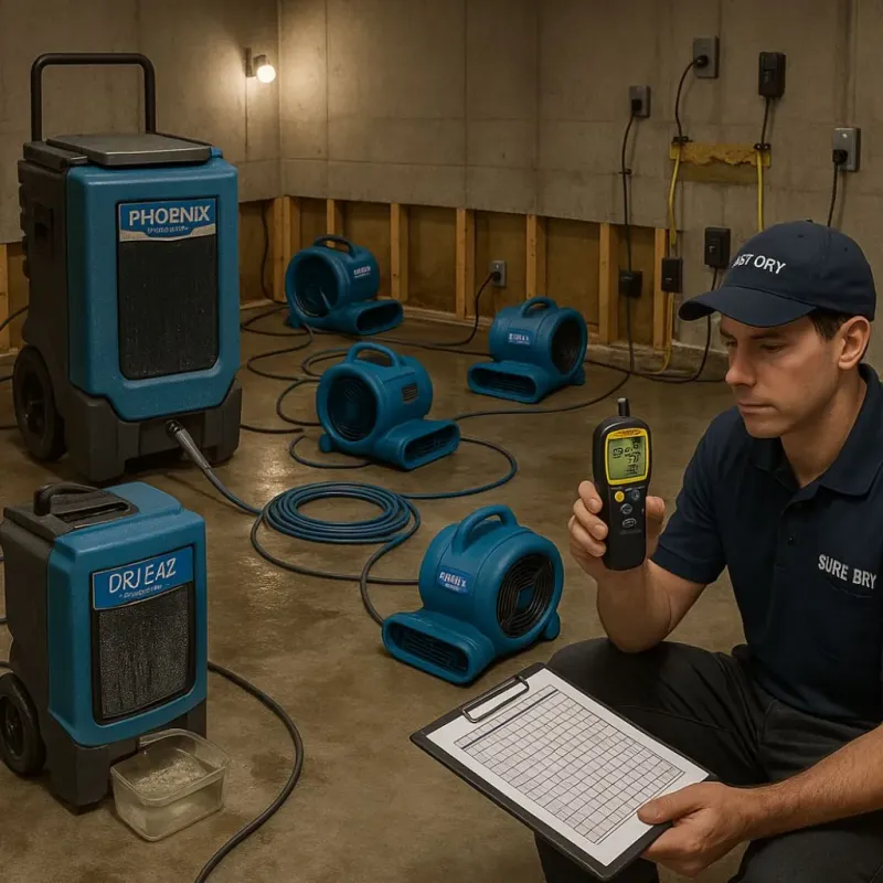 Structural Drying and Dehumidification process in North Baltimore, OH